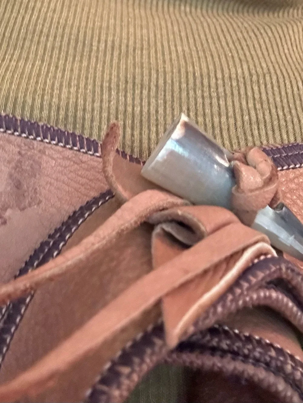 Artisan Leather Brown Belt with Stone Tassels